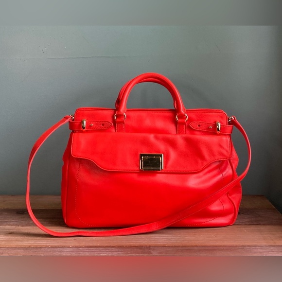 Talbots Red Leather Handbag